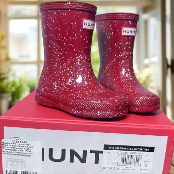 Wellington Boots Hunter Glitter Rain Boots HUNTER Toddler Kids